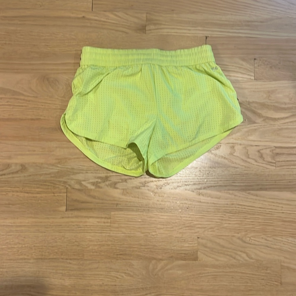 Bright yellow running shorts! Super comfy!